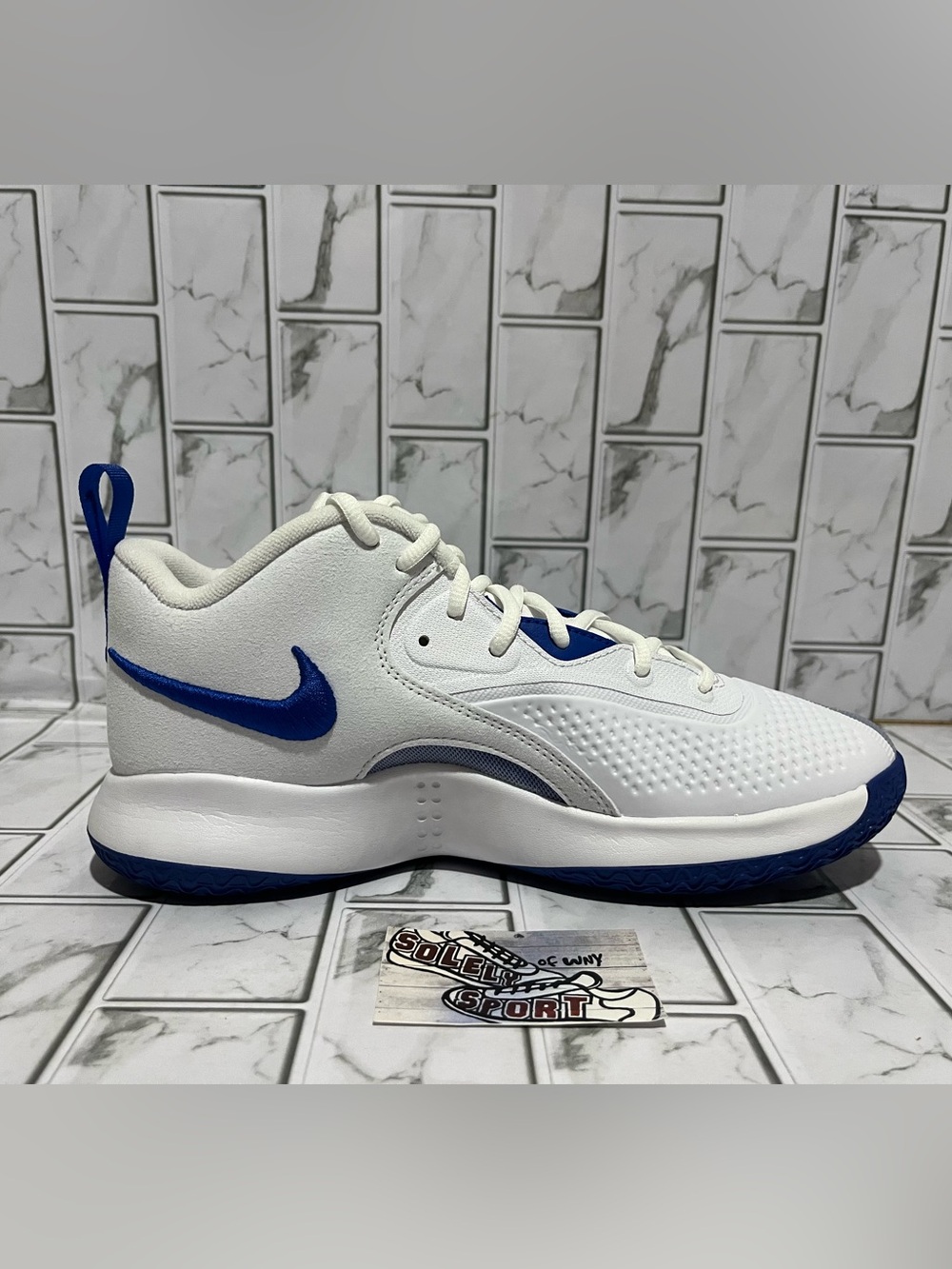 New Nike Zoom Hyperset 2 Volleyball Shoes White Royal Blue Gym Training Womens 9 - Picture 8 of 12